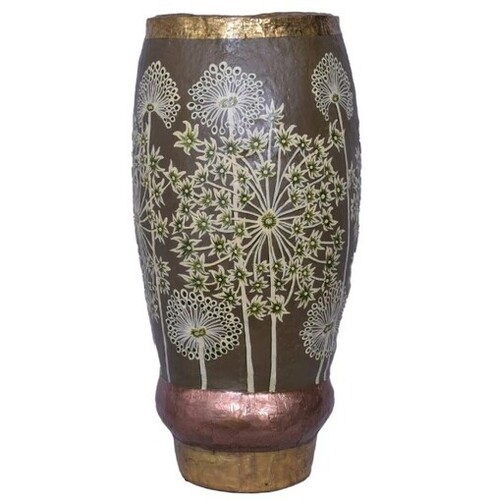 Hand Painted Paper Mache Vase