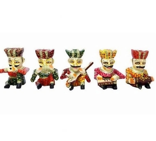Indoor Decorative Showpiece Set - Handcrafted Folk Art, Vibrant Colors in Green, Red, Yellow | Durable, Lightweight, Eco-Friendly, Functional Storage