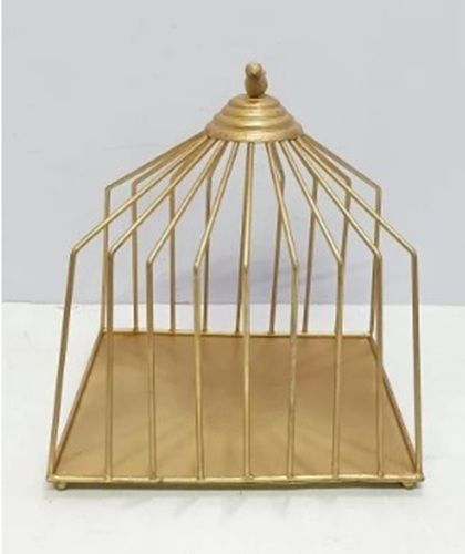 Iron Basket - 10 x 8 x 11 inches, Golden Square Storage Basket, Durable Iron Material