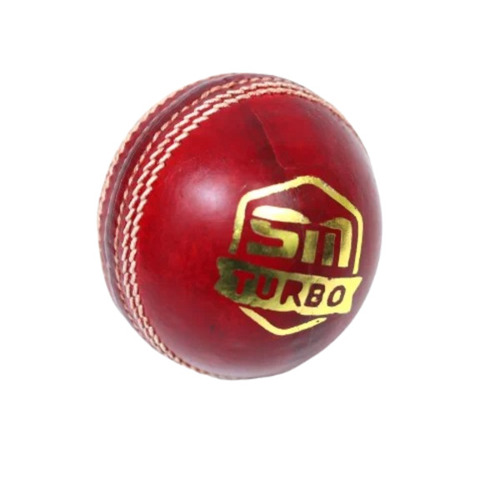 Leather Cricket Ball - Premium Quality Leather, New Condition, Red Color | Lightweight Design for Adult Players, Printed Finish