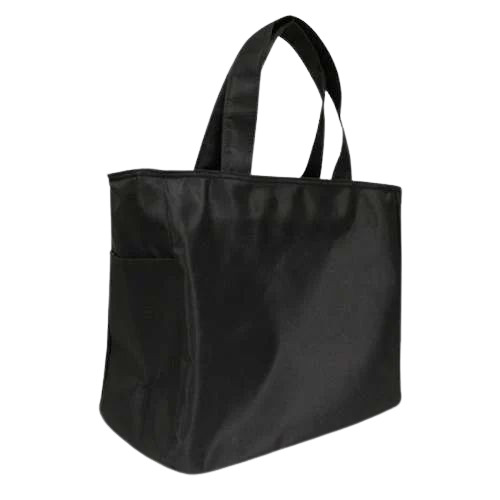 Microfiber Tote Bag - Very Good Quality, Durable Material, Custom Size, Washable, Black Color, Open Design, Double Handles