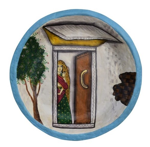 Painted Paper Mache Plate