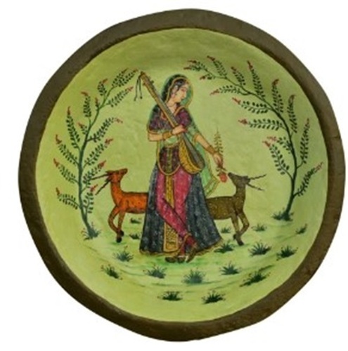 Paper Mache Painted Plate