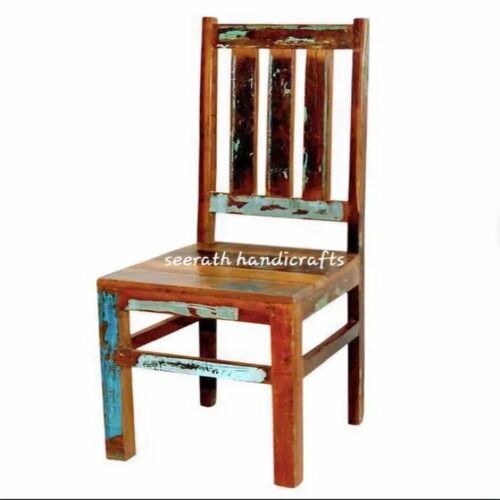 Reclaimed Wood Chair - 1.5 Feet Seating Height, Attractive Brown Design for Home Use