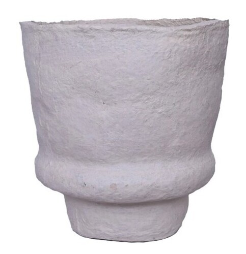 White Paper Mache Flower Vase