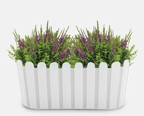 White Rectangular Planter