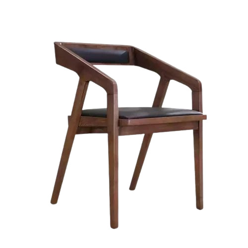 Sheesham Wood Arm Chair - Cushioned Leather Seating, Attractive Design With Armrest | Ideal For Home Use, Custom Size, Elegant Brown Finish