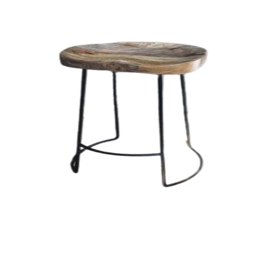 Wooden Bar Stool - Iron Frame, Customized Size, Matte Black | Attractive Design, Optimum Comfort