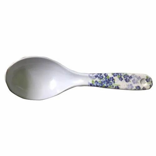 8" Serving Spoon - Melamine, 10 Pack, White | Perfect Shape, Customizable Size