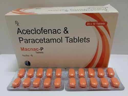 Allopathic Pain Relief Tablets - Aceclofenac 100 Mg, Paracetamol 325 Mg | White Blister Pack, Adult Dosage with Warm Water, Safe for Bone Health