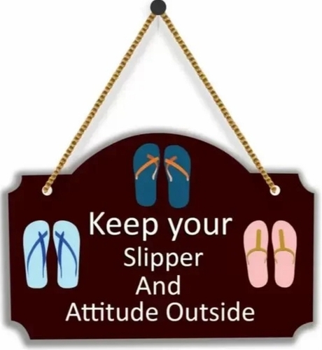 Attitude Wall Hangings Wall Art - MDF Material, 12x31x1 inches, Brown Color | Inspirational Quotes, Bold Design, Eye-Catching Colors, Unique Artwork