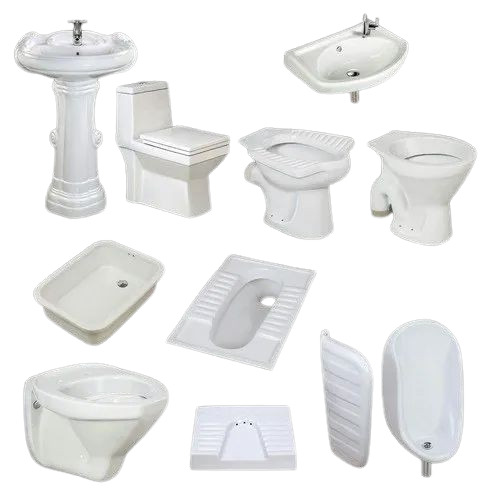 Bathroom Sanitary Ware - 10 mm Thickness, Glossy Finish | White Ceramic, 10.5 Kg Weight