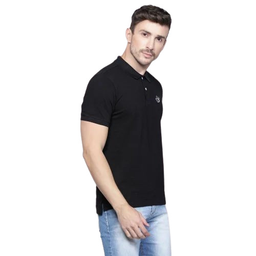 Black Polo T Shirts - Cotton, S, M, L, XL, Black | Light Weight, Breathable, Very Good Quality, 100% Washable, Short Sleeves, Plain Pattern