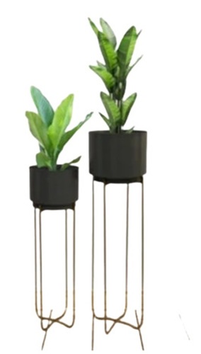Cast Iron Planters - Extra Large 42 Inch Height, Pink Round Design, 2 Piece Floor Set, Multi Color for Home and Hotel Decoration