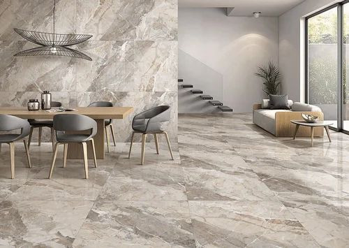 Ceramic Gvt Floor Tiles - 600 Mm X 600 Mm Multicolour Square Glossy Ceramic Tile | Acid-Resistant Non-Slip Heat Insulation Wear-Resistant 9 Mm Thick
