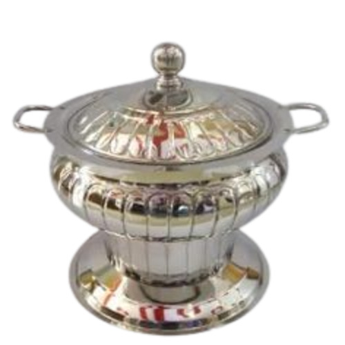 Chafing Dish - 6 Litre Capacity, Stainless Steel Round Design in Steel Color