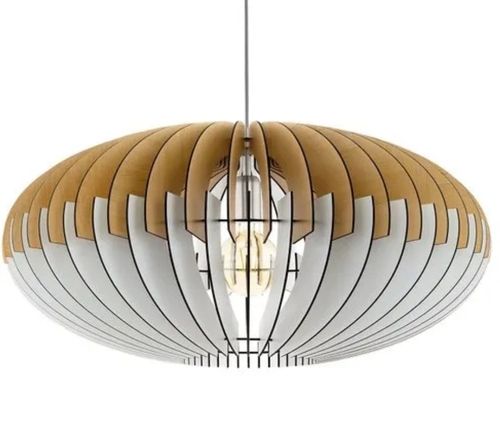 Decorative Wooden Hanging Light - Wood Material,  Stylish Traditional Design | Rustic Elegance, Artisan Craftsmanship, Eco-Friendly Choice, Soft Illumination