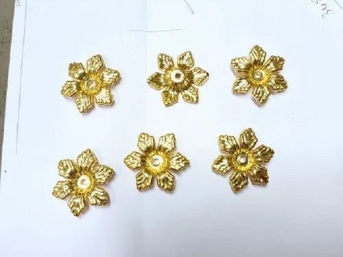 Golden Flower Beads - Plastic Material PVD Coating Finish 1500 Pieces | Decorative Flower Shape Ideal for Diwali Celebrations