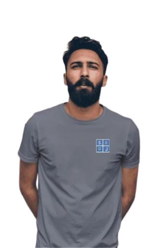 Grey Plain T Shirt - Lycra Fabric, Adult Sizes L, M, S, XL | Lightweight, Breathable, O-Neck Collar, Short Sleeves