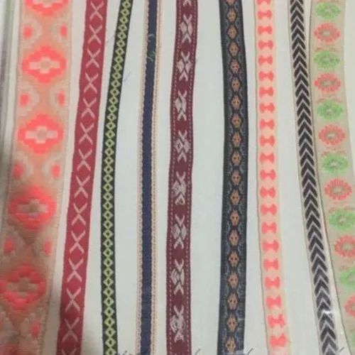 High Design Jacquard Tape - Black & White, 10mm Width | Lightweight Design, Fray-Resistant Edges, Detailed Embroidery, Long-Lasting Durability