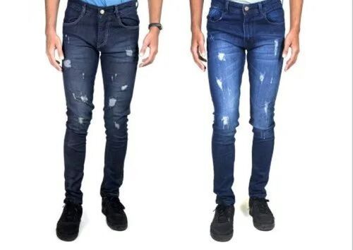 High Design Men Denim Jeans - Comfort Fit, Blue | Flattering Cut, Seam Detailing, Slouchy Fit, Minimal Distress, Subtle Fading, Smooth Texture