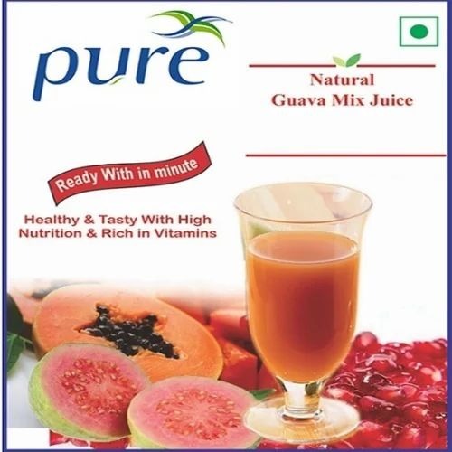 Instant Guava Mix Juice - FSSAI Certified Fruit Powder, Available in 15-20 GM Sachet Pouches & Bulk Pack | Flavor Variety: Guava, Papaya, Pomegranate, Pineapple, Apple