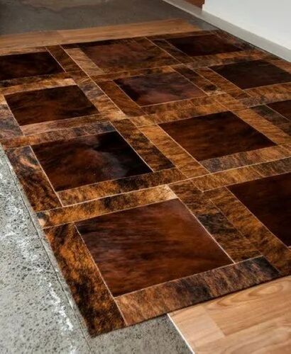 Leather Floor Carpet - 4.5 Ft | Dark Brown Color, Durable Material, Stain-resistant, Elegant Design, Slip-resistant Backing, Heat Insulation, Comfortable Feel