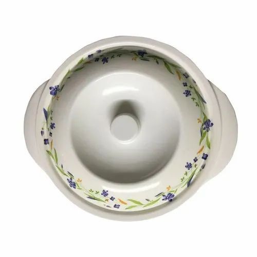 Melamine Printed Chapati Box - Round Shape, White Color, Microwave Safe, Coated Finish | Ideal for Canteens, Hotels, and Restaurants, Customizable Size
