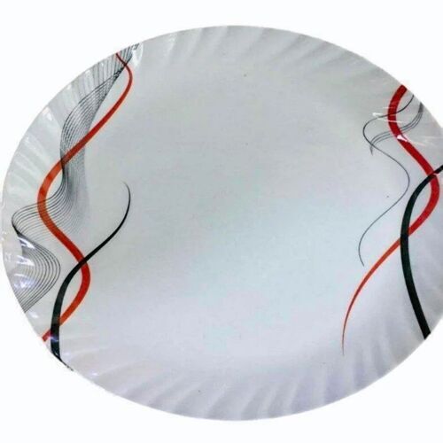 Melamine Printed Dinner Plate - Round, Customized Size | White Color, Antique Design, Microwave Safe with Coated Finishing