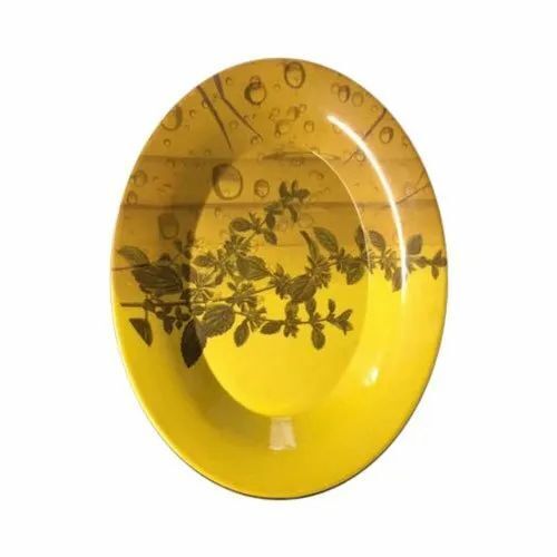 Melamine Rice Tray - Round Shape, White Color, Customized Size | Attractive Design with Coating Finish in Carton Box Packaging