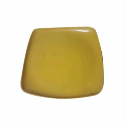Melamine Yellow Serving Plate - 10" Square Shape White and Black Design | Customizable Size Plain Pattern