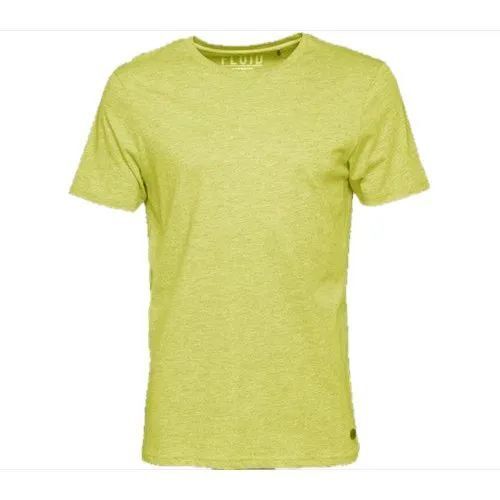 Men Fancy Plain T Shirt - Cotton, XXS-XL, Yellow | Artistic Flair, Playful Design, Short-Length Sleeves, Stretchy Fabric, Edgy Prints