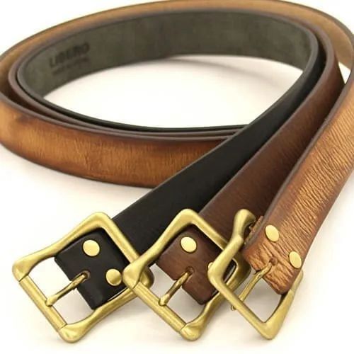 Men Premium Grain Leather Belt - 44 Inch Length, 1.75 Inch Width, Brown | Adjustable Length, Classic Style, High-Quality Finish, Scratch-Resistant, Sturdy Stitching, Polished Hardware, Smooth Texture