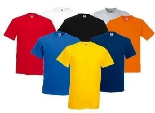 Men Half Sleeve Plain T-shirt - Cotton Fabric, Sizes S To Xl | O-neck Collar, Vibrant Colors, Abstract Design, Short Sleeves, Breathable Material
