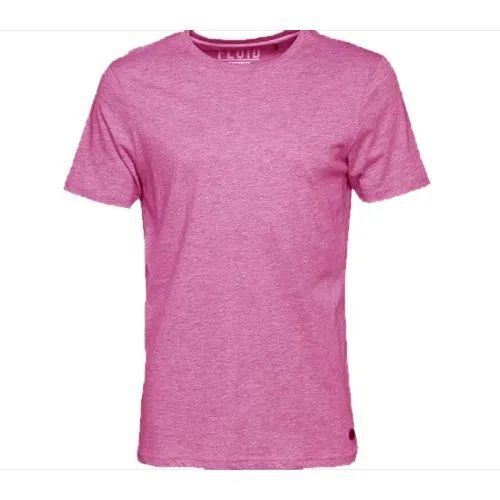 Men Round Neck Plain T Shirt