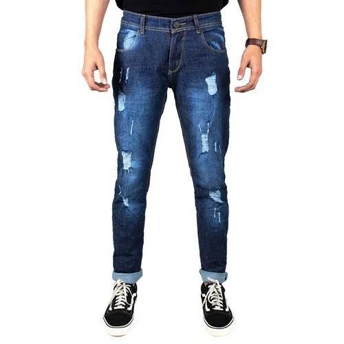 Mens Blue Ripped Jeans