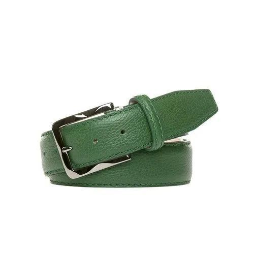 Mens Green Leather Belt - PU Leather, 42 Inch Length, 1.75 Inch Width | High-Quality Finish, Scratch-Resistant, Sturdy Stitching, Polished Hardware, Smooth Texture, Timeless Look