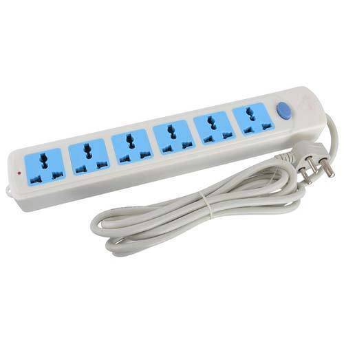 Power Extension Board - White, 6 Ac Outlets, Ip55 Protection Level | Surge Protection, Overload Safety, Indicator Light, Long Cable For Home And Office