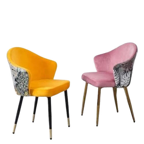 Wooden Dining Chairs - Wood and Iron Frame, Velvet Cushion Seat | Customizable Color Options, Attractive Design for Hotels