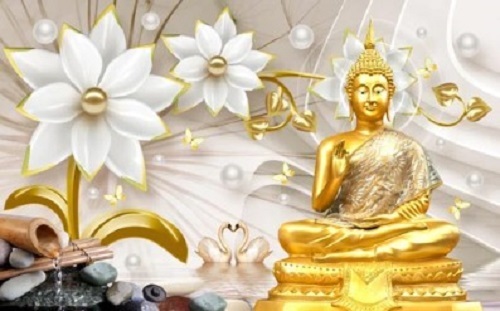 3D Buddha Wallpaper - Various Sizes | Waterproof, Easy to Clean, Long Lasting Finish, Simple Installation, Quality Tested