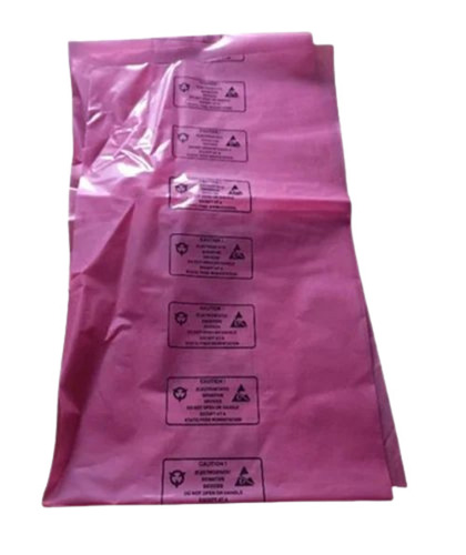 Polypropylene Antistatic Bag - 5 mm Thickness, Heat Seal Closure, Pink | 2 kg Holding Capacity, Printed Design for Household and Grocery Use