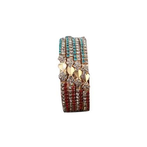 Beaded Stone Bangles - Brass & Stone, Sizes 2/2 to 2/8, Green and Golden Colors | Comfortable Fit, Geometric Patterns, Floral Motifs, Matte Finish, Handcrafted Artistry