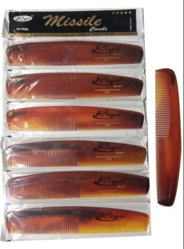 Brown Plastic Hair Comb - Lightweight, Versatile, Flexible Design | Durable Smooth Teeth, Easy to Clean, No-Slip Grip, Color Variety