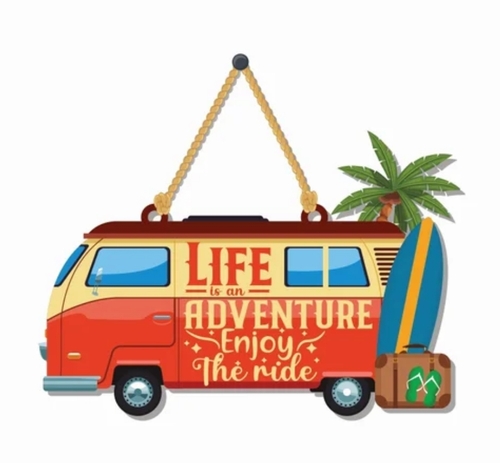 Bus Life Outside Wooden Wall Decoration Item For Home Decor
