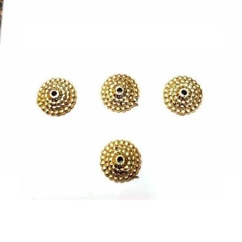 Cap Shape Plastic Golden Beads