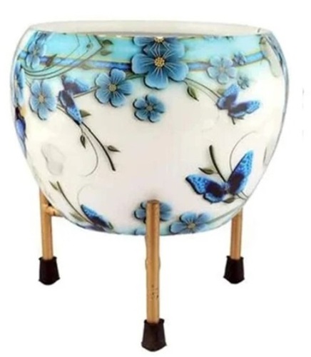 Decorative Flower Pot - Metal, Round 15cm - Multi-Color Outdoor Decoration, Customized for All Decor Styles