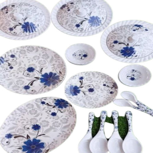 Dinner Set - 40 Piece Round Melamine Dinnerware, White Color, Elegant Table Setting