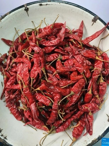 Teja Dry Red Chilli - 25 Kg PP Bag, Grade A Dried Chillies with Stem, FSSAI Certified