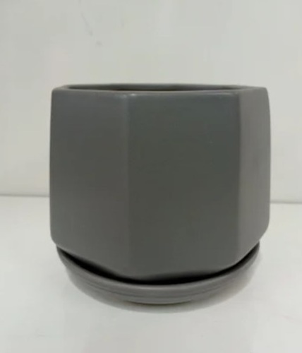Green Ceramic Pot - Round Shape, Glazed Finish for Interior Decor | Ceramic Material, Customized Designs Available