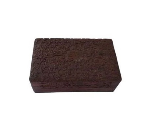 Handcrafted Wooden Box - 6.75x3.75x2.50 inches | Brown, Rectangular Design for Versatile Uses